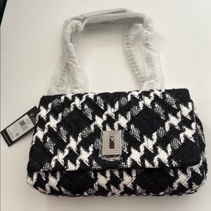 Chic Black and White Tweed Bag